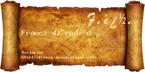 Francz Árpád névjegykártya