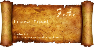 Francz Árpád névjegykártya